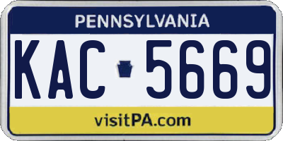 PA license plate KAC5669