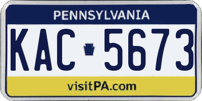 PA license plate KAC5673
