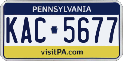 PA license plate KAC5677