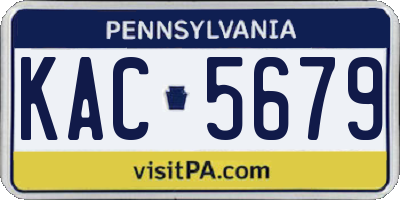 PA license plate KAC5679