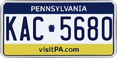 PA license plate KAC5680