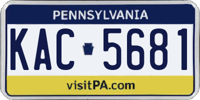 PA license plate KAC5681