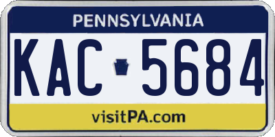 PA license plate KAC5684