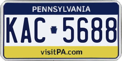 PA license plate KAC5688