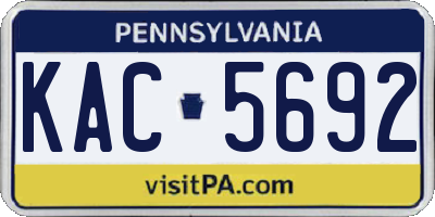 PA license plate KAC5692