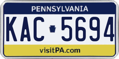 PA license plate KAC5694
