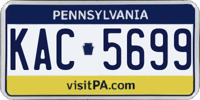 PA license plate KAC5699
