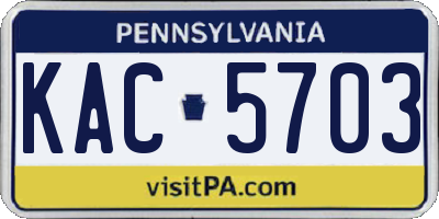 PA license plate KAC5703