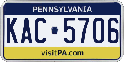 PA license plate KAC5706