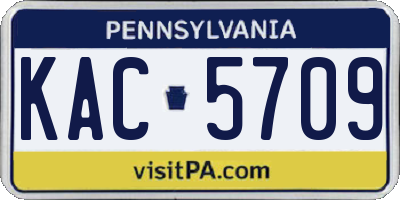 PA license plate KAC5709