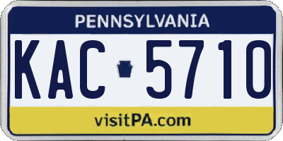 PA license plate KAC5710