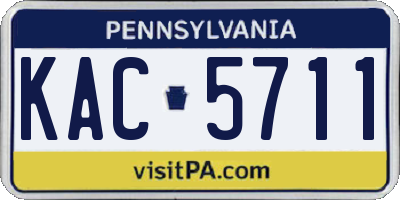PA license plate KAC5711