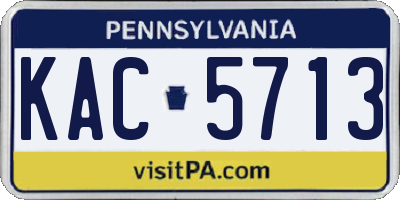 PA license plate KAC5713