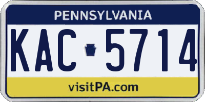 PA license plate KAC5714