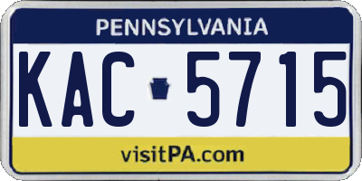 PA license plate KAC5715