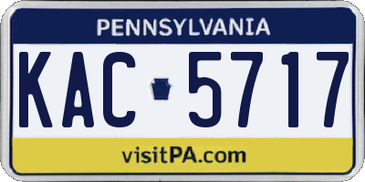 PA license plate KAC5717