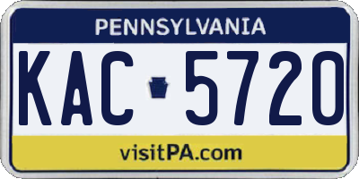 PA license plate KAC5720