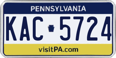 PA license plate KAC5724