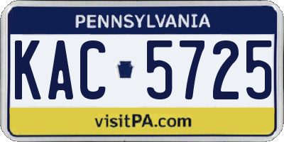 PA license plate KAC5725