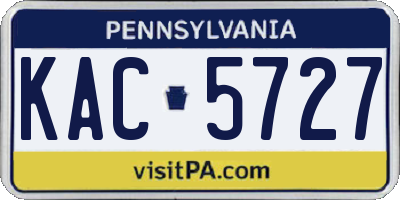 PA license plate KAC5727