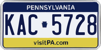 PA license plate KAC5728