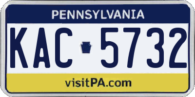 PA license plate KAC5732