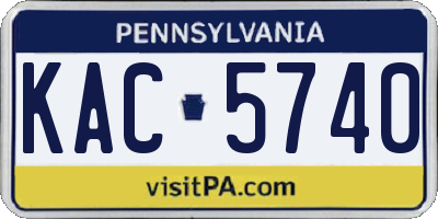PA license plate KAC5740
