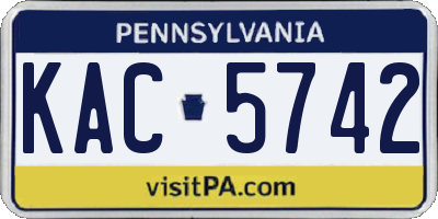 PA license plate KAC5742