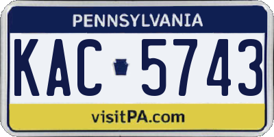PA license plate KAC5743