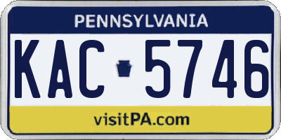 PA license plate KAC5746