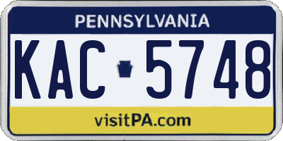 PA license plate KAC5748