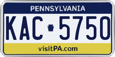 PA license plate KAC5750