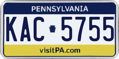 PA license plate KAC5755