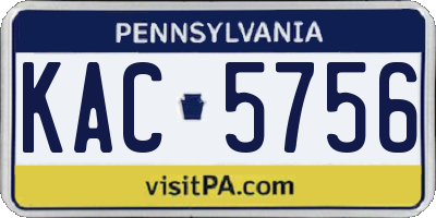 PA license plate KAC5756