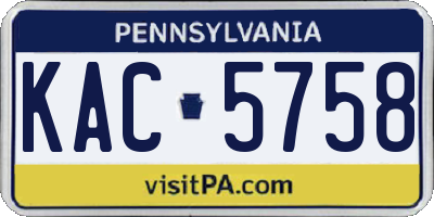 PA license plate KAC5758