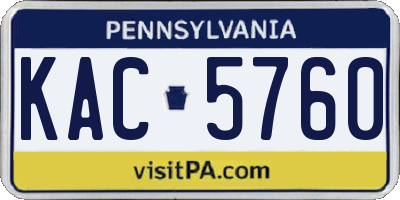 PA license plate KAC5760