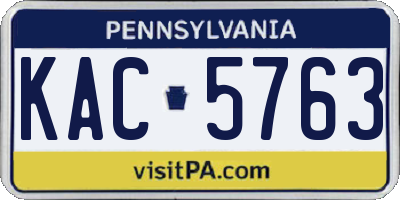 PA license plate KAC5763