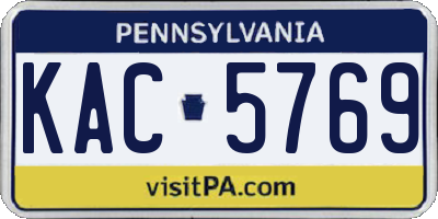 PA license plate KAC5769