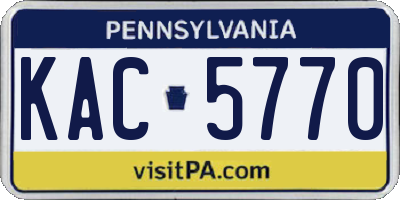 PA license plate KAC5770
