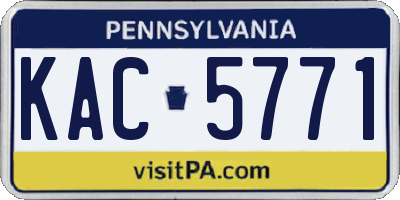 PA license plate KAC5771