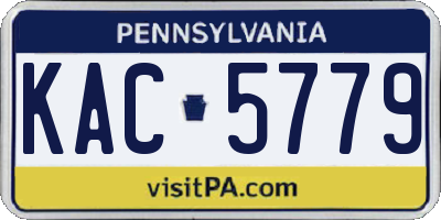 PA license plate KAC5779