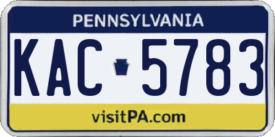 PA license plate KAC5783