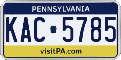 PA license plate KAC5785