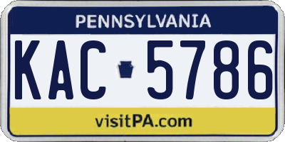 PA license plate KAC5786