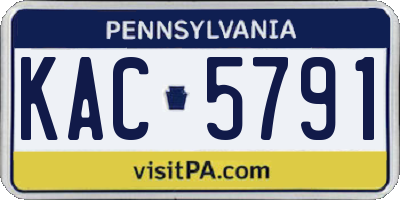 PA license plate KAC5791