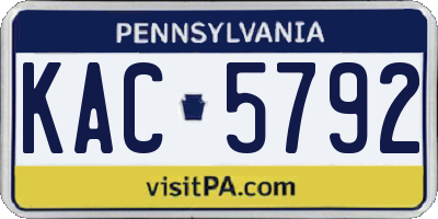 PA license plate KAC5792