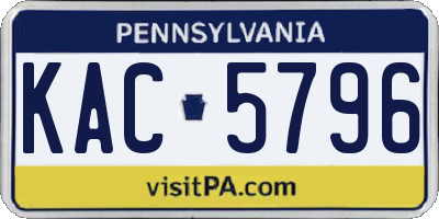 PA license plate KAC5796