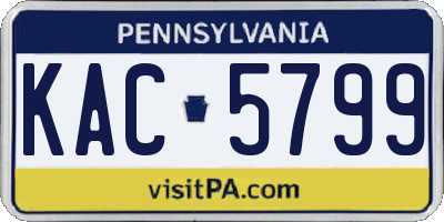 PA license plate KAC5799