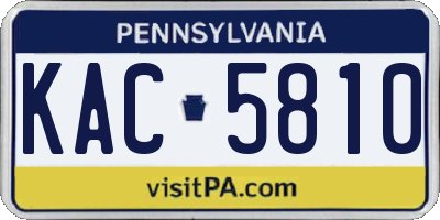 PA license plate KAC5810