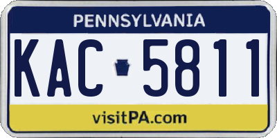 PA license plate KAC5811